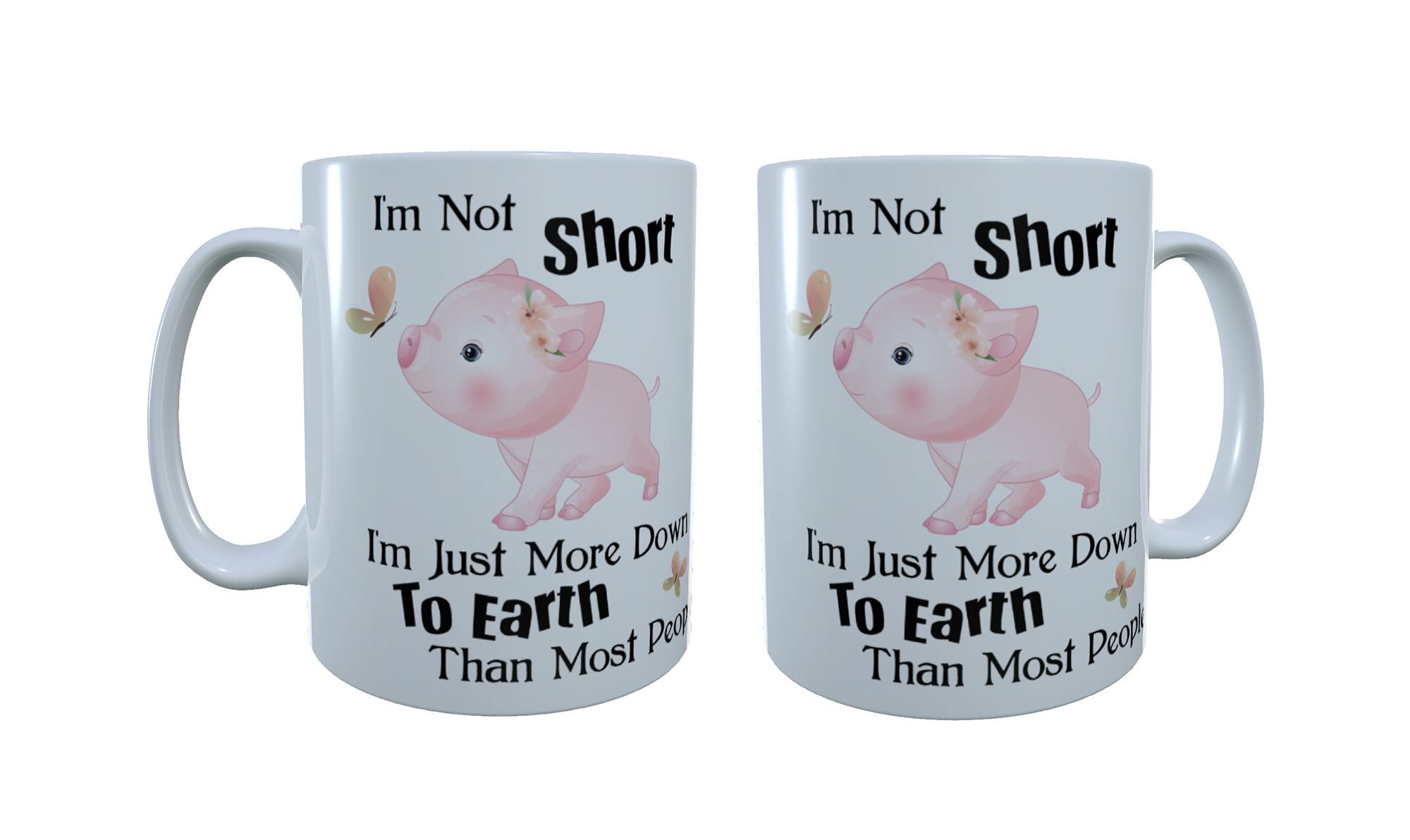 Pig - I Am Not Short I Am ... Ceramic Mug, Pig Mug, Pig Latte